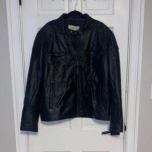 Bagatelle Men's Genuine Black Moto Leather Jacket